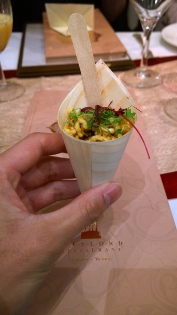 Gaylord Restaurant Review | Gourmet Indian Food 2 Mini Bhel Puri Cone