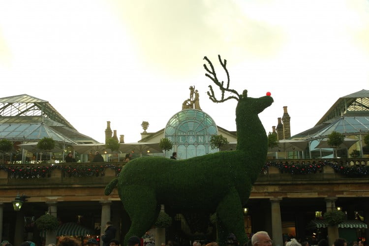 A giant reindeer at Covent Gardens!