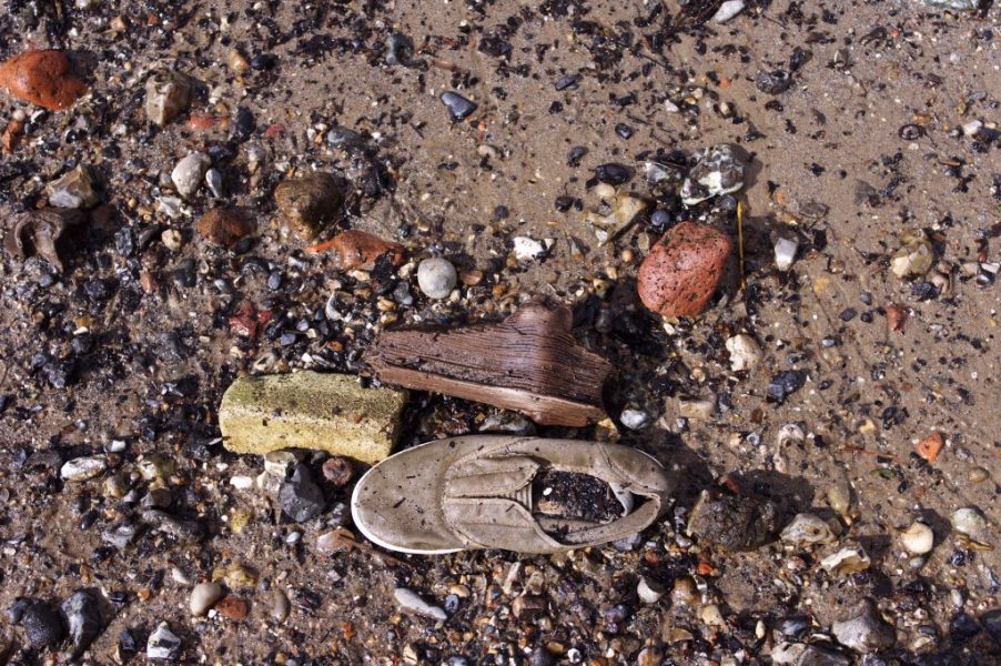 Lost shoe on the beach
