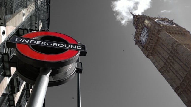 Underground sign and Big Ben